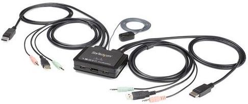 StarTech.com 2-poorts USB 4K 60Hz DisplayPort KVM switch met geïntegreerde kabels