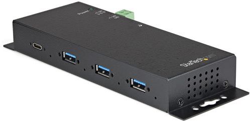 StarTech.com 4-Port USB C Hub 10Gbps - Metalen Industriële USB Type-C Hub - 3xUSB-A & 1xUSB-C - ESD & Overspanningsbeveiliging - USB-C of USB-A Host - Self-Powered Monteerbare USB 3.2 Gen 2 Hub