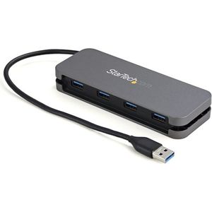 StarTech.com 4 Port USB 3.0 Hub - USB-A naar 4x USB-A - SuperSpeed 5Gbps Mini USB 3.2 Gen 1 Type-A Hub - USB Busgevoed - Laptop/Desktop USB Hub met lange 28cm kabel & Kabelmanagement