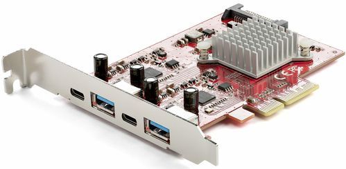 USB 3.2 Gen 2 Combokaart - 4-poorts - PCI Express - 10Gbps - Zwart