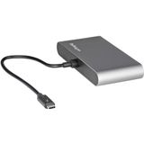 StarTech.com Thunderbolt 3 Mini Dock, Draagbare Dual Monitor Docking Station met HDMI 4K 60Hz, 2x USB-A Hub (USB 3.0/2.0), GbE, 28cm Kabel, TB3 Multiport Adapter, Mac/Windows