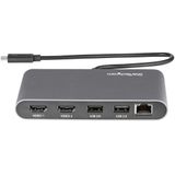 StarTech.com Thunderbolt 3 Mini Dock, Draagbare Dual Monitor Docking Station met HDMI 4K 60Hz, 2x USB-A Hub (USB 3.0/2.0), GbE, 28cm Kabel, TB3 Multiport Adapter, Mac/Windows
