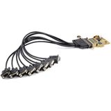 PCI Express - PEX8S1050 - 8-Port Seriële Kaart - Met Break-Out Kabel - Tot 921,4 Kbps