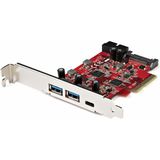 StarTech - 5 Poorts USB PCIe Kaart - 10Gbps - 2x USB Type-A/1x USB Type-C/1x IDC