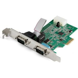 2-Poorts PCI Express RS232 Seriële Adapterkaart - Zwart - Met Steunen - 921,6 Kbps