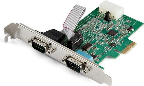 2-Poorts PCI Express RS232 Seriële Adapterkaart - Zwart - Met Steunen - 921,6 Kbps