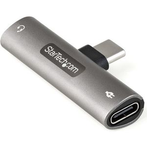 StarTech.com USB-C Audio & Oplaadadapter - USB-C Audio Adapter met 3.5mm TRRS Koptelefoon/Headset Jack en 60W USB Type-C Power Delivery Pass-through - Voor USB-C Telefoon/Tablet/Laptop