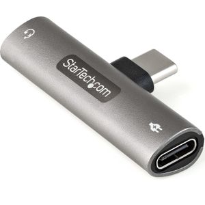 StarTech.com USB-C Audio & Oplaadadapter - USB-C Audio Adapter met 3.5mm TRRS KoptelefoonHeadset Jack en 60W USB Type-C Power Delivery Pass-through