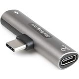 StarTech.com USB-C Audio & Oplaadadapter - USB-C Audio Adapter met USB-C Koptelefoon/Headset Poort en 60W USB Type-C Power Delivery Pass-through - Voor USB-C Telefoon/Tablet/Laptop