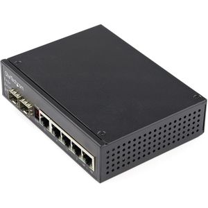 Rugged - Ethernet Switch - 5 RJ45 (4 PoE) - 2 SFP Slots - 30W PoE+ - 48VDC