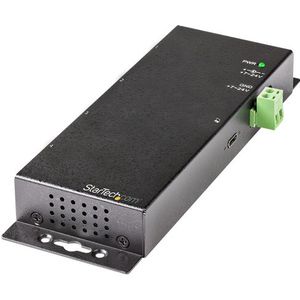 StarTech.com 4 Port USB C Hub 10Gbps - Industrial USB-C Hub - 2x USB-C & 2x USB-A - ESD Overspanningsbeveiliging - USB-C of USB-A Host - Monteerbare Metalen USB 3.2 Gen 2 Type-C Hub met Voeding