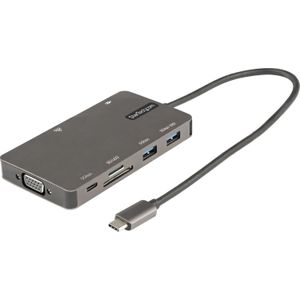 StarTech.com USB C Multiport Adapter, HDMI 4K 30Hz of VGA Travel Dock, 5Gbps USB 3.0 Hub (USB AC Ports), 100W Power Delivery, SDMicro SD Card Reader,