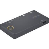 StarTech.com 2 Port Hybride USB-A + HDMI & USB-C KVM Switch - Enkele 4K 60Hz HDMI 2.0 Monitor - Compacte Desktop en/of Laptop HDMI KVM Switch - USB Bus Powered - Thunderbolt 3 Compatibel