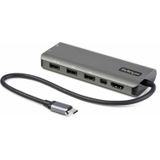 StarTech USB C Multiport Adapter - USB-C naar HDMI or Mini DisplayPort 4K 60Hz, 100W Power Delivery Pass-Through, 4-Port 10Gbps USB Hub - USB Type-C Mini Dock - 30cm Vaste Kabel
