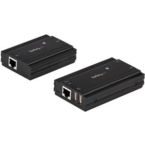 StarTech.com 4-Port USB 2.0 Extender Hub over Single CAT5e/CAT6 Ethernet Kabel (RJ45) - 100m - USB Extender Hub Adapter Kit - Metalen Behuizing - Extern Gevoed - 480 Mbps