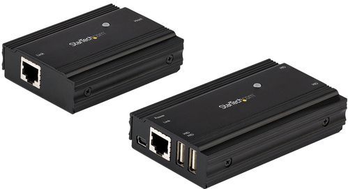 StarTech.com 4-Port USB 2.0 Extender Hub over Single CAT5e/CAT6 Ethernet Kabel (RJ45) - 100m - USB Extender Hub Adapter Kit - Metalen Behuizing - Extern Gevoed - 480 Mbps