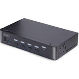 StarTech.com 4-Port DisplayPort KVM Switch, 8K 60Hz / 4K 144Hz, Single Display, DP 1.4, 2x USB 3.0 Ports, 4x USB 2.0 HID Ports, Drukknop & Hotkey Schakelaar, TAA Compliant, OS Onafhankelijk, Metalen Behuizing