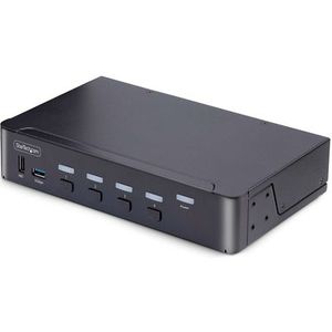 StarTech.com 4-Port DisplayPort KVM Switch, 8K 60Hz / 4K 144Hz, Single Display, DP 1.4, 2x USB 3.0 Ports, 4x USB 2.0 HID Ports, Drukknop & Hotkey Schakelaar, TAA Compliant, OS Onafhankelijk, Metalen Behuizing