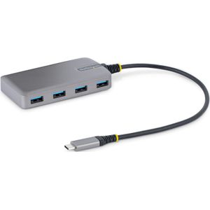 StarTech.com 4-Port USB-C Hub, USB 3.0 5Gbps, Bus Powered, USB Type-C to 4x USB-A Hub with Optional Auxiliary Power Input, Portable DesktopLaptop USB