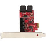 SATA III Controller - ASM1062 - 10 Poorts - PCIe x2 - 6 Gbps