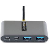 StarTech.com 4-Port USB-C Hub met 100W Power Delivery Pass-Through, 2x USB-A + 2x USB-C, 5Gbps, 30cm Kabel, Compacte Laptop/Desktop USB Type-C naar USB-A/C Hub