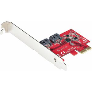 StarTech.com SATA PCIe Kaart, 2 Port PCIe SATA Uitbreidingskaart, 6Gbps, Full/Low Profile, PCI Express naar SATA Adapter/Controller, ASM1061 Non-Raid, PCIe naar SATA Converter (2P6G-PCIE-SATA-CARD)