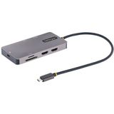 StarTech.com USB C Multiport Adapter, Dual HDMI Video, 4K 60Hz, 2 Port 5Gbps USB-A Hub, 100W Power Delivery Pass-Through, GbE, SD/MicroSD, 30cm Kabel, Travel Dock, Laptop Docking Station