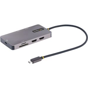 StarTech USB C Multiport Adapter, Dual HDMI Video, 4K 60Hz, 2 Port 5Gbps USB-A Hub, 100W Power Delivery Pass-Through, GbE, SD/MicroSD, 30cm Kabel, Travel Dock, Laptop Docking Station