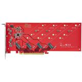 Quad-M.2-PCIe-SSD-Adapter-Zwart-Aluminium-4x-NVMe-AHCI-7.8GB/s