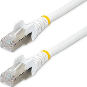 StarTech 5m CAT6a Ethernet Kabel, Wit, Low Smoke Zero Halogen (LSZH), 10GbE 500MHz 100W PoE++ Snagless RJ-45 S/FTP Netwerk Patch Kabel met Trekontlasting, Fluke Tested/ETL