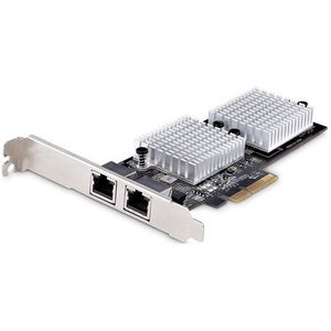 StarTech.com 2-Port 10GbE PCIe Netwerk Adapter Kaart, Netwerk Kaart voor PC/Desktop/Server, Zes Snelheden, PCIe Gigabit Ethernet Kaart met Jumbo Frame Ondersteuning, NIC/LAN Interface Kaart, 10GBASE-T en NBASE-T