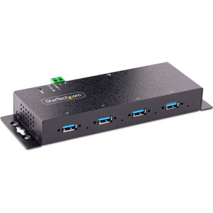 StarTech.com 4-Port Industrial USB 3.0 Hub, 5Gbps, Rugged USB Hub met ESD en Overspanningsbeveiliging, DIN/Wand/Bureau Monteerbare USB-A Hub, USB Expander (5G4AINDNP-USB-A-HUB)