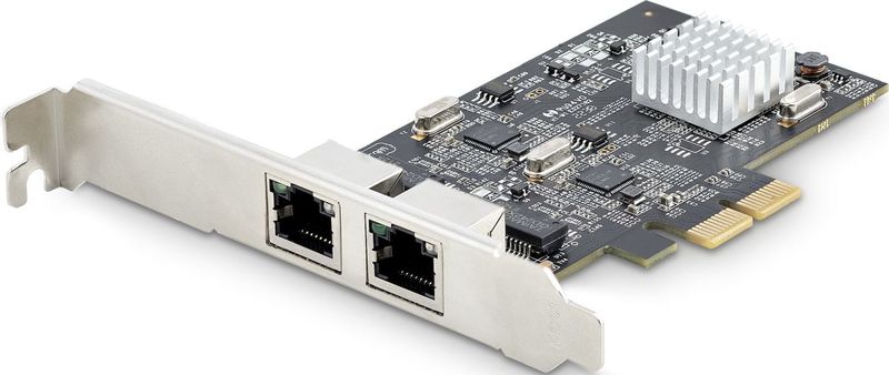 StarTech 2-Port 2.5Gbps NBASE-T PCIe Netwerkkaart, Intel I225-V, Dual-Port Computer Ethernet Adapter, Multi-Gigabit NIC, PCI Express Server LAN Kaart, Desktop Ethernet Interface