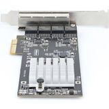 StarTech.com 4-Port 2.5Gbps NBASE-T PCIe Netwerkkaart, Intel I225-V, Quad-Port Computer Ethernet Adapter, Multi-Gigabit NIC, PCI Express Server LAN Kaart, Desktop Ethernet Interface