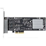 StarTech.com 4-Port 2.5Gbps NBASE-T PCIe Netwerkkaart, Intel I225-V, Quad-Port Computer Ethernet Adapter, Multi-Gigabit NIC, PCI Express Server LAN Kaart, Desktop Ethernet Interface