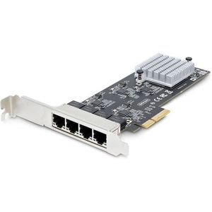 StarTech.com 4-Port 2.5Gbps NBASE-T PCIe Netwerkkaart, Intel I225-V, Quad-Port Computer Ethernet Adapter, Multi-Gigabit NIC, PCI Express Server LAN Kaart, Desktop Ethernet Interface