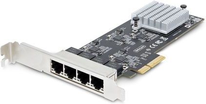 StarTech.com 4-Port 2.5Gbps NBASE-T PCIe Netwerkkaart, Intel I225-V, Quad-Port Computer Ethernet Adapter, Multi-Gigabit NIC, PCI Express Server LAN Kaart, Desktop Ethernet Interface