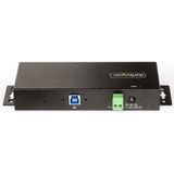 StarTech.com 7-Port Managed USB Hub met 4x USB-A, Heavy Duty met Industriële Stalen Behuizing, ESD & Overspanningsbeveiliging, Wand/Bureau/Din-Rail Montage, USB 3.0/3.1/3.2 Gen 1 5Gbps