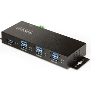 StarTech.com 7-Port Managed USB Hub met 4x USB-A, Heavy Duty met Industriële Stalen Behuizing, ESD & Overspanningsbeveiliging, Wand/Bureau/Din-Rail Montage, USB 3.0/3.1/3.2 Gen 1 5Gbps
