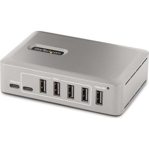 StarTech 10-Port USB-C Hub, 8x USB-A + 2x USB-C, Self-Powered met 65W Power Supply, USB 3.1 10Gbps, Desktop/Laptop USB Hub met 0.9m USB-IF Gecertificeerde Locking Kabel, USB Type C Hub