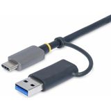 StarTech.com USB 3.0 Multi-Media Geheugenkaart Lezer, SD/microSD/CompactFlash Card Reader, Compacte 5Gbps USB Kaart Adapter, Externe USB-C Kaartlezer met ingebouwde USB-A Adapter, Werkt met elk besturingssysteem