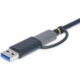 StarTech.com USB 3.0 Multi-Media Geheugenkaart Lezer, SD/microSD/CompactFlash Card Reader, Compacte 5Gbps USB Kaart Adapter, Externe USB-C Kaartlezer met ingebouwde USB-A Adapter, Werkt met elk besturingssysteem