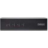 StarTech.com 4-Port Dual-Monitor DisplayPort KVM Switch, 4K 60Hz, 2x USB 5Gbps Hub Ports, 2x USB 2.0 HID Ports, Hotkey/Drukknop Schakeling, TAA Compliant, 3.5mm Audio, HDCP