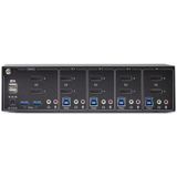 StarTech.com 4-Port Dual-Monitor DisplayPort KVM Switch, 4K 60Hz, 2x USB 5Gbps Hub Ports, 2x USB 2.0 HID Ports, Hotkey/Drukknop Schakeling, TAA Compliant, 3.5mm Audio, HDCP