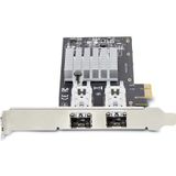 StarTech.com 2-Port GbE SFP Netwerkkaart, PCIe 2.0 x1, Intel I350-AM2 2x 1GbE Controller, 1000BASE Koper/Glasvezel, Dual-Port Gigabit Ethernet NIC, Desktop/Server Backplanes, Windows en Linux Compatibel