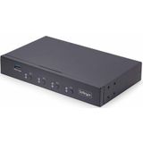 StarTech.com 4-Port KM Switch met Mouse Roaming, USB Switch voor Toetsenbord/Muis, 3.5mm/USB Audio, Randapparatuur delen voor 4 Computers, TAA Compliant