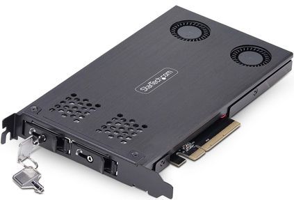 StarTech - Dual-Bay M.2 NVMe SSD naar PCIe x8 - Afneembaar Mobiel Rack - Hot-swap Drive Bay