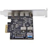 ASUS- PCIe USB 3.2 Gen 2 Kaart- 4x Type-C- 1x Type-A- 10Gbps- 15W Voeding