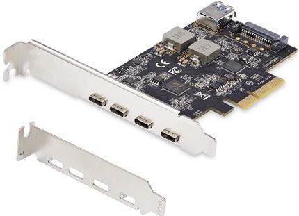 ASUS- PCIe USB 3.2 Gen 2 Kaart- 4x Type-C- 1x Type-A- 10Gbps- 15W Voeding