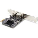 StarTech - NIC 2-poorts - Netwerkkaart - Zwart - PCI-E x1